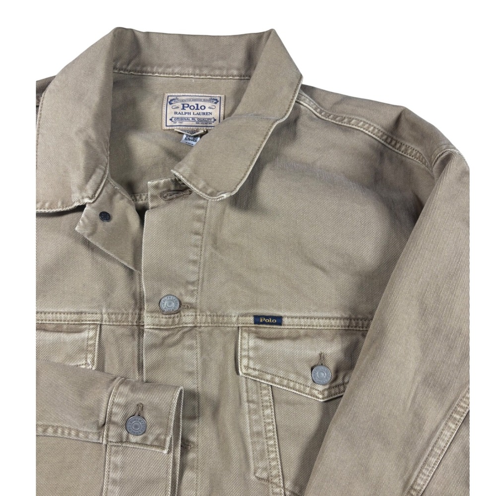 NWT Polo Ralph Lauren Mens Khaki Twill Trucker Jacket 2XB NEW 71190928002 - Picture 1 of 8